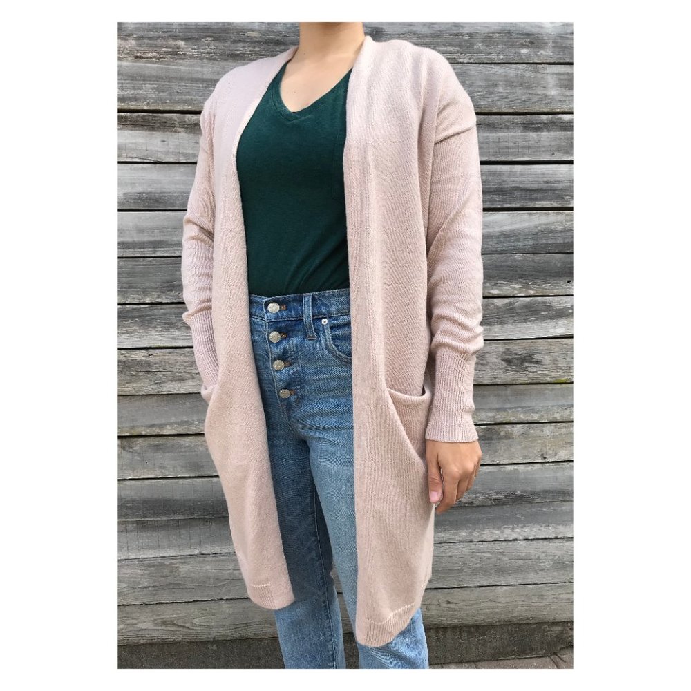 Old Navy Blush Heather Open Sweater + Pockets